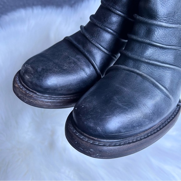 Bed Stu Arcane Boots Womens Sz 6.5 Gray Leather Ankle Zip Ruched Distressed Boho - Picture 13 of 15